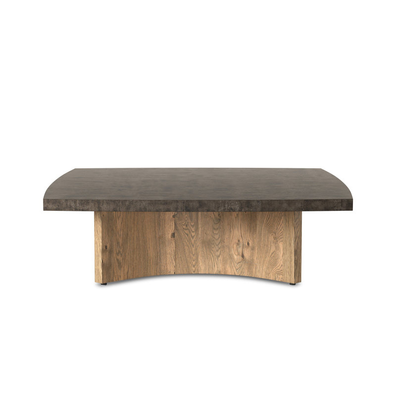 BRINTON Coffee Table, 16" H x 55" L x 55" W, Distressed Iron