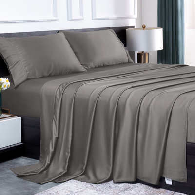 100% Rayon from Bamboo Sheet Set, 16" Deep Pocket Cooling Silky Soft Bed Sheets
rs