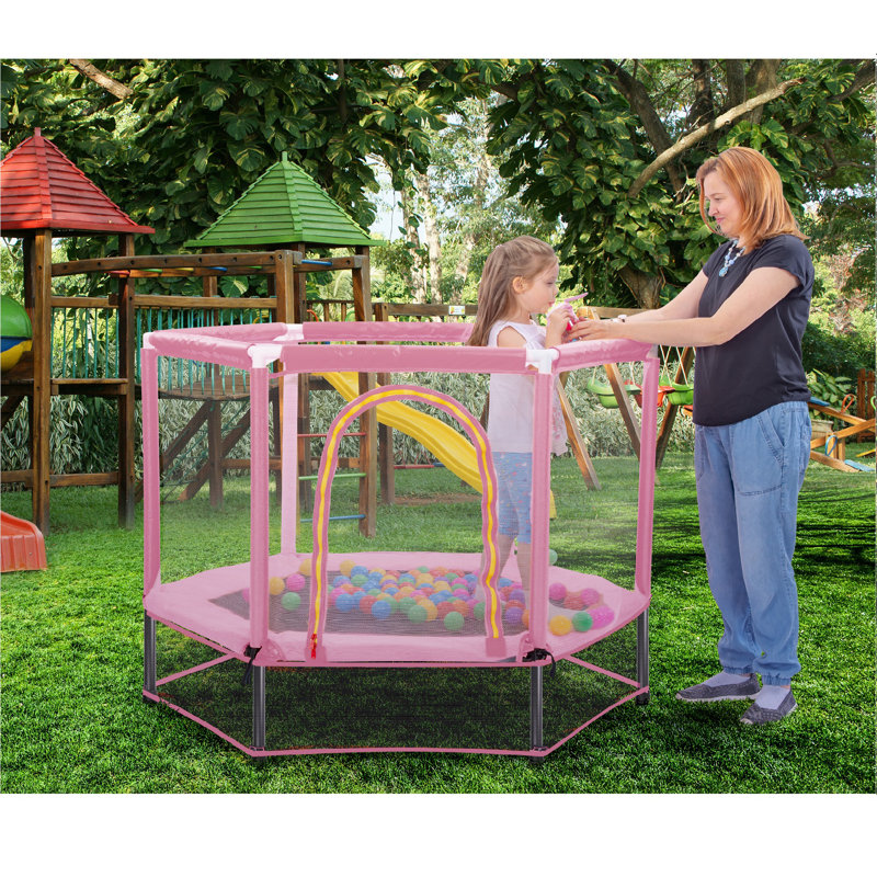 Trampoline hexagonal de 55 po avec enceinte de sécurité Virubi
