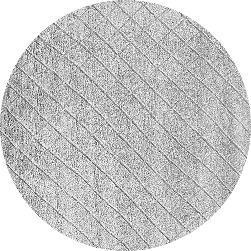 Tapis oriental gris en laine fabriqué à la machine Oriental, Rond 3 pi