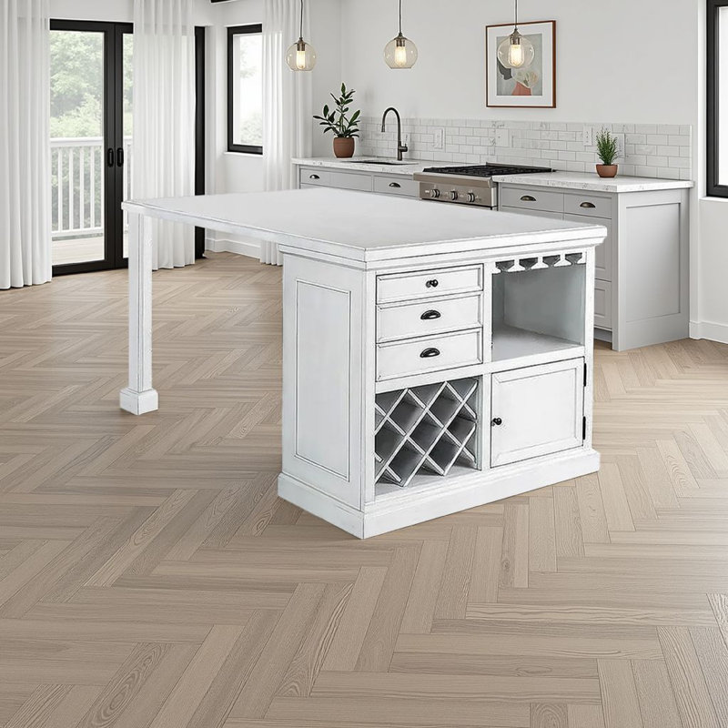 Tino Kitchen Island with Solid Wood Top