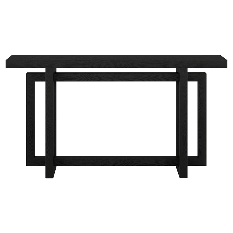 Cesily Rectangular Pine Wood Console Table, Black Grain, 29.5" H x 55" W x 10" D