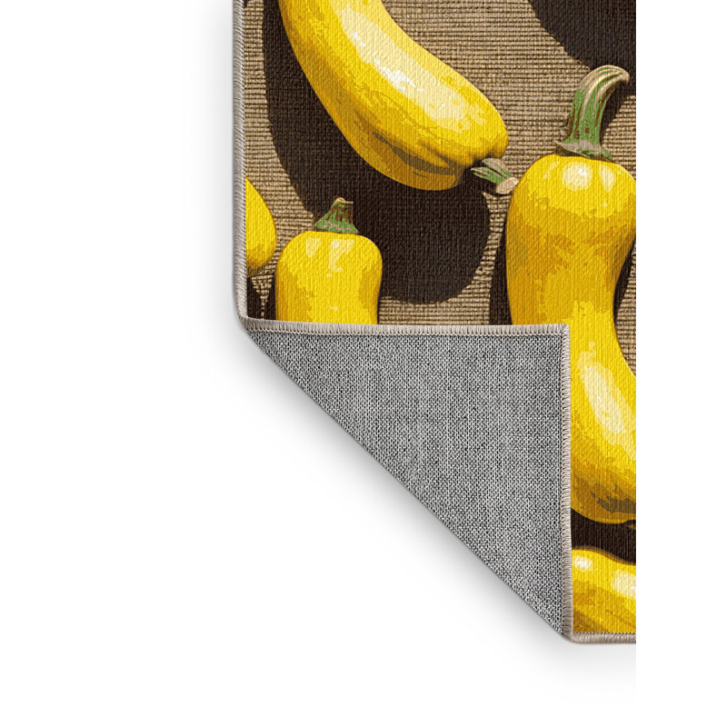  Tapis jaune lavable et lavable, Rectangle 5 pi x 7 pi