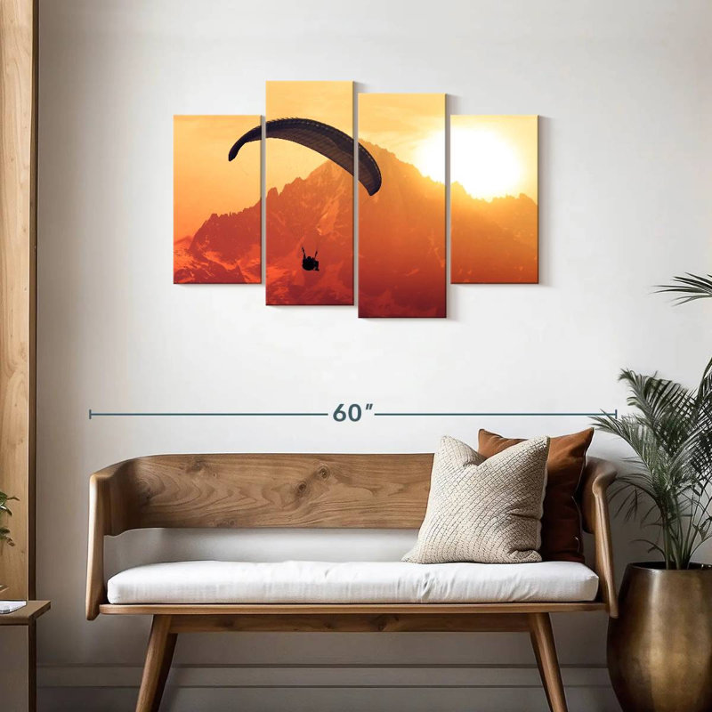 Sireci Paragliding Over Alps, 27" H x 43" W