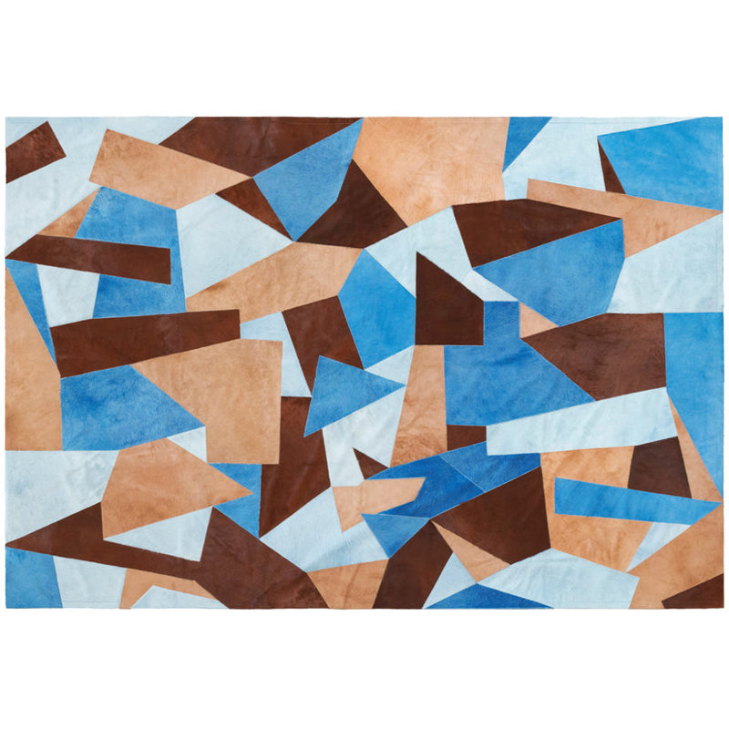 Art Hide Cowhide Area Rug in Blue, Rectangle 5' x 8'