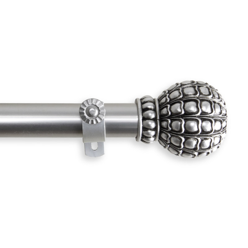 Tringle à rideaux simple Batton pod, Nickel satiné