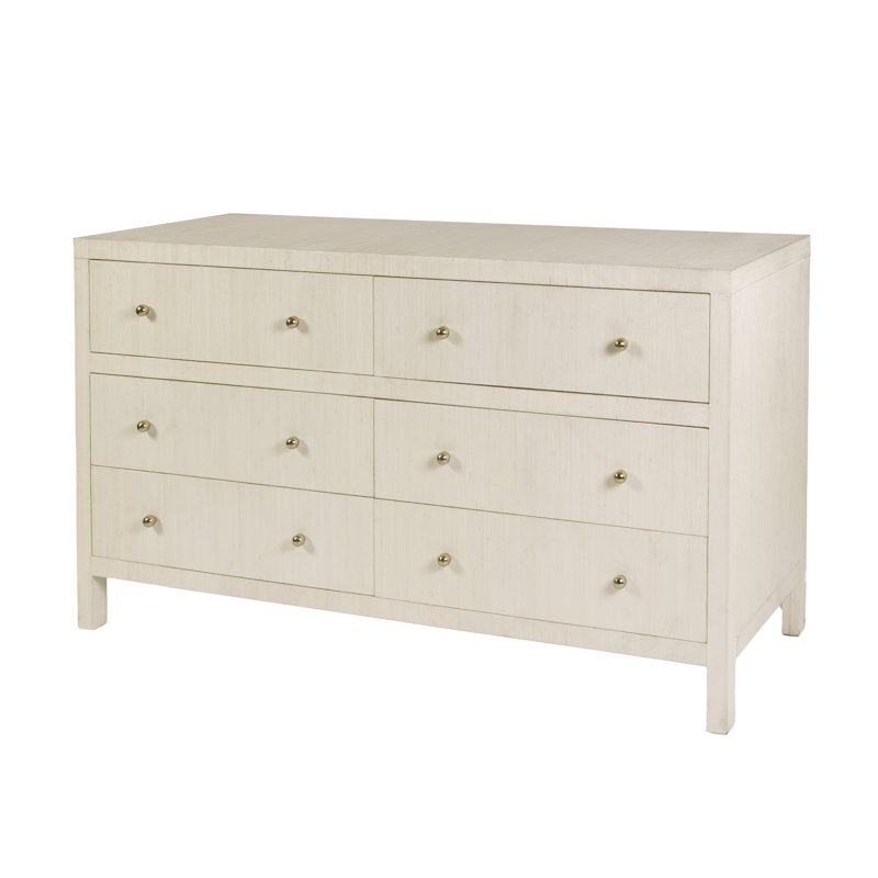 Commode 6 tiroirs 60 po Céline, Beige