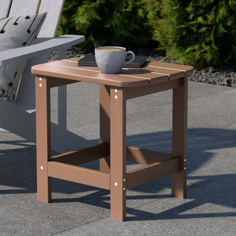 Table d'appoint Balasi en résine de polyester toutes saisons Adirondack, Brun