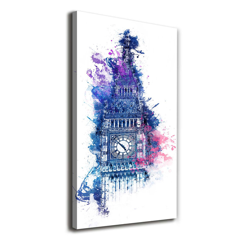 Sunderland Colourful Big Ben - Wrapped Canvas Print