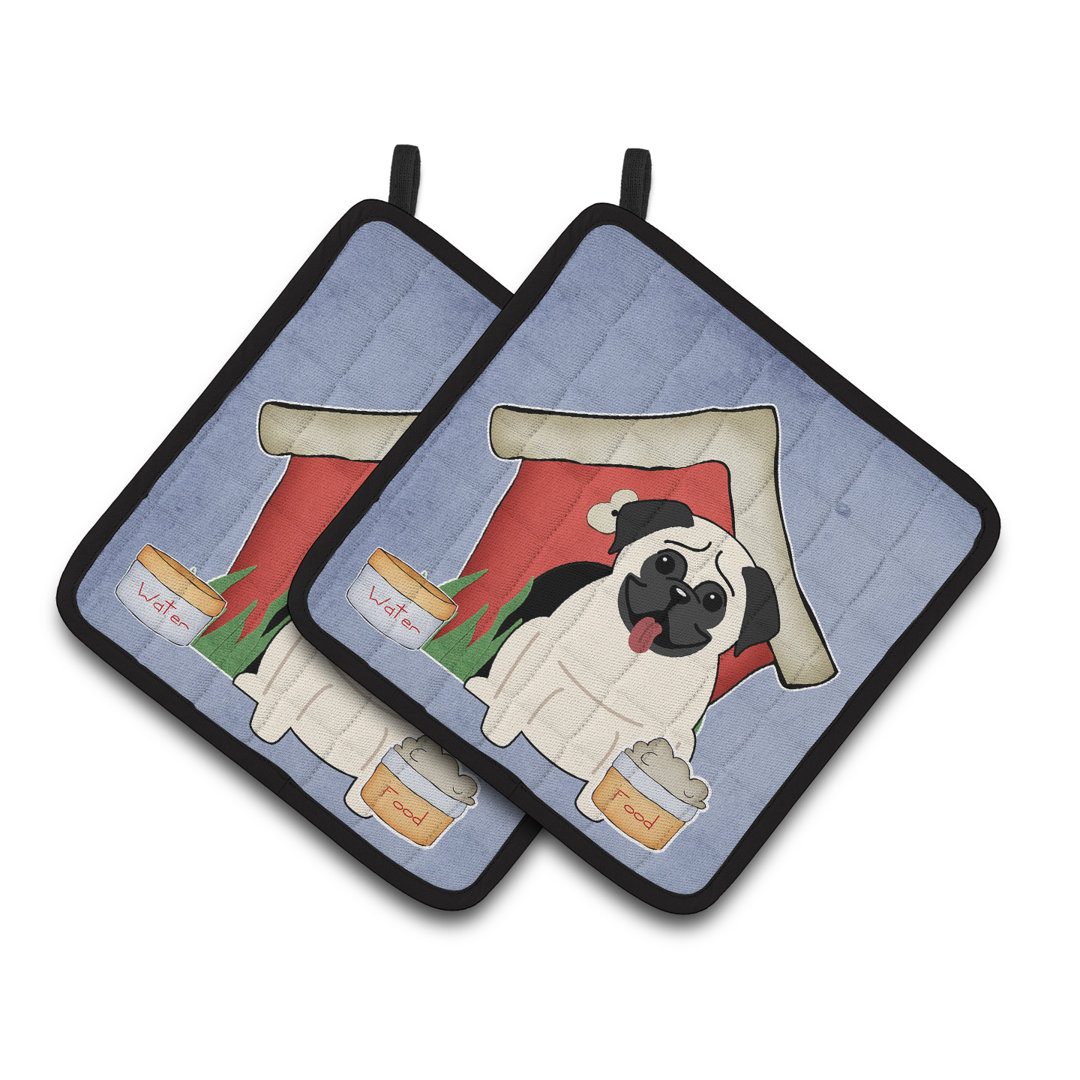 Caroline's Treasures Dog House Pug Potholder (Set of 2) Caroline's Treasures