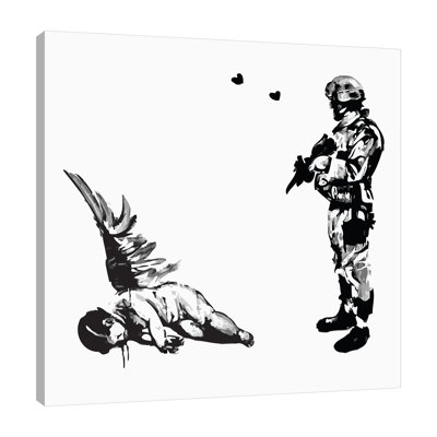 Shooting Cupid by Banksy - Wrapped Canvas Print