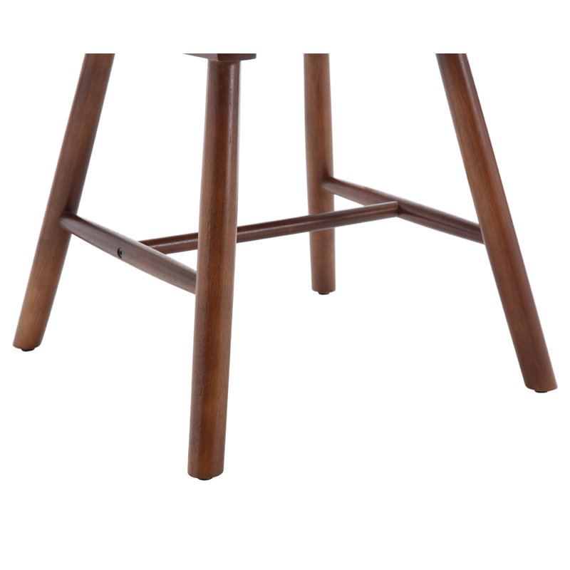 Mid Century Windsor Back Solid Wood Dining Chair, Farmhouse Slat Back Side Chair For Kitchen/Dining Room, Walnut