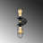 Industrial Wall Lamp with Metal Body, Black & Gold Finish, 4.7 x 7.9 x 20.1 inches | 2 x E27 Socket (Max 40W) | Stylish & Functional Lighting for Home Decor, IP20 Rated, Perfect for Modern Spaces-160956056