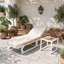 Chaise longue réglable avec coussin et table d'appoint assortie-133290517