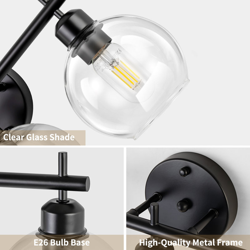 Glausen 3 - Light Dimmable Vanity Light, Black