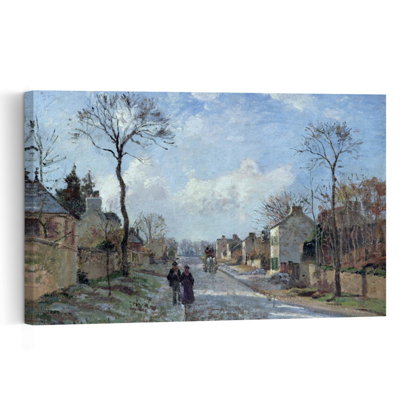 The Road To Louveciennes, 1872 Impressionist Abstract Contemporary Tree Winter Wall Art Print, 40.64cm H x 60.96cm W