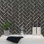 Carreau de mosaïque murale en verre lustré Herringbone 11 po x 14 po-36931019