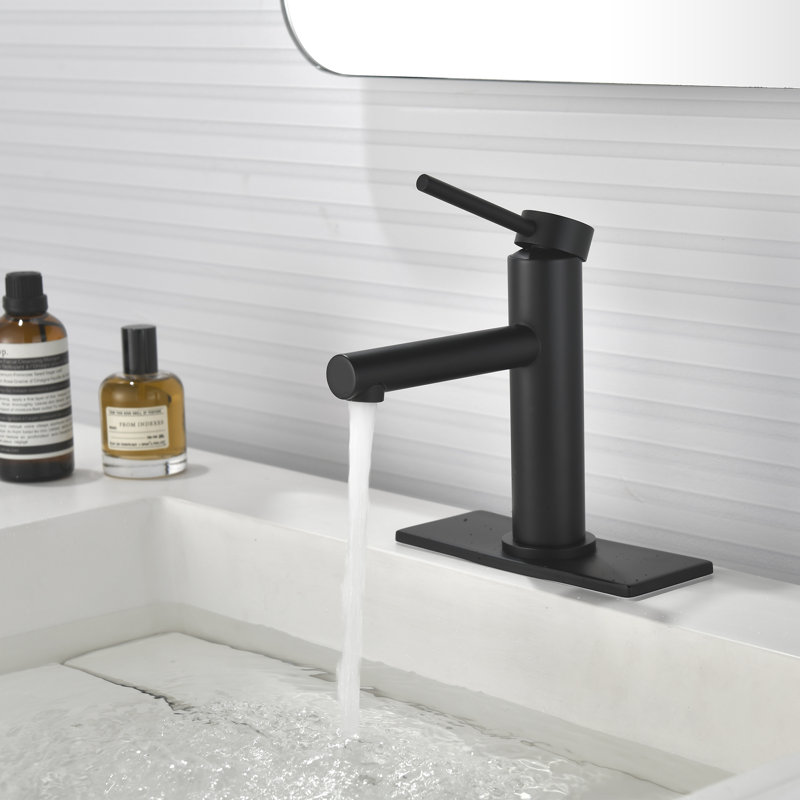 Robinet pour salle de bain à poignée simple avec drain