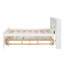 Lit plateforme double avec tête de lit, ports USB, 3 tiroirs et lit gigogne simple, blanc-168542387-168542386