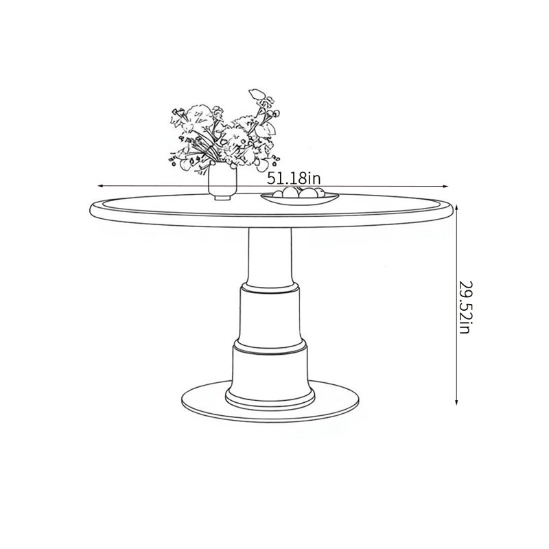 Table de salle à manger moderne et créative, 29.52"H x 51.18"L x 51.18"W