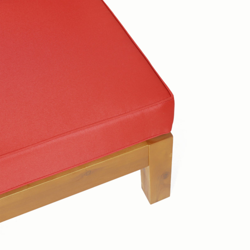 Banc d'extérieur en bois d'acacia Jerilou, Rouge, Brun