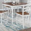 White 5-Pc Counter Height Dining Set Dining Table 4 X Chairs Natural Wood Grain Look Table Top Classic Dining Room