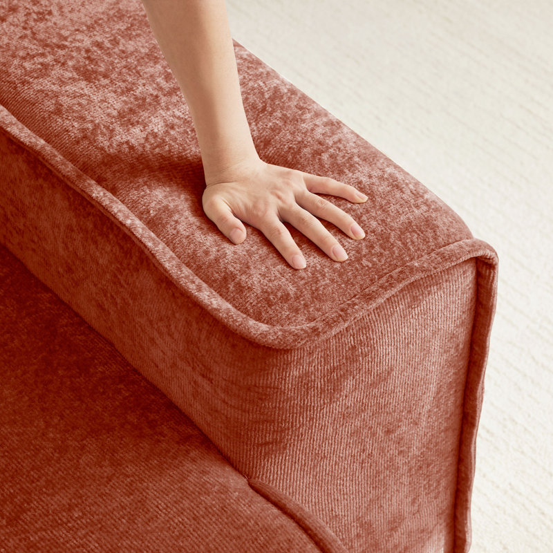 Harrison Ottoman Velvet, Red