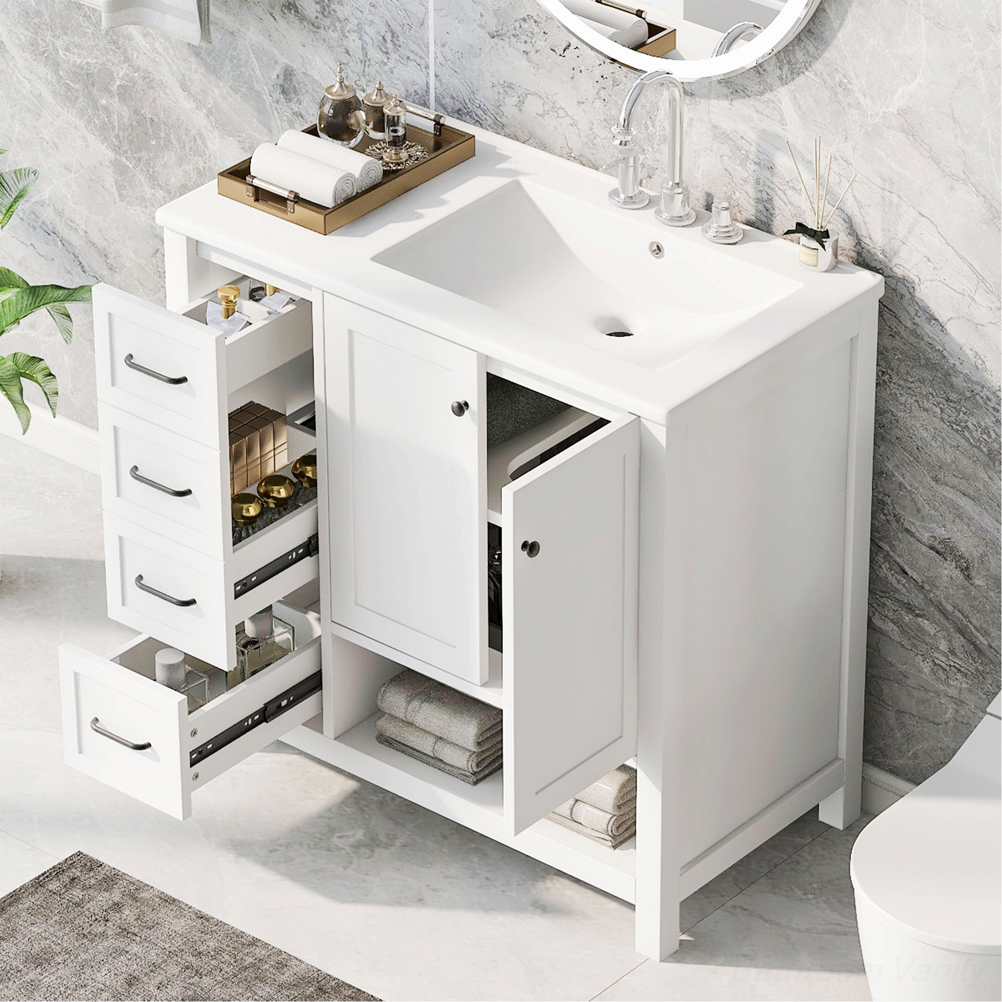 Wildon Home?? Erena Bathroom Storage, Bathroom Vanity with Sink Top ...