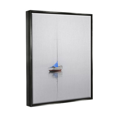 " Drifting Boat Gray Ocean Reflection " by Nicholas Bell
