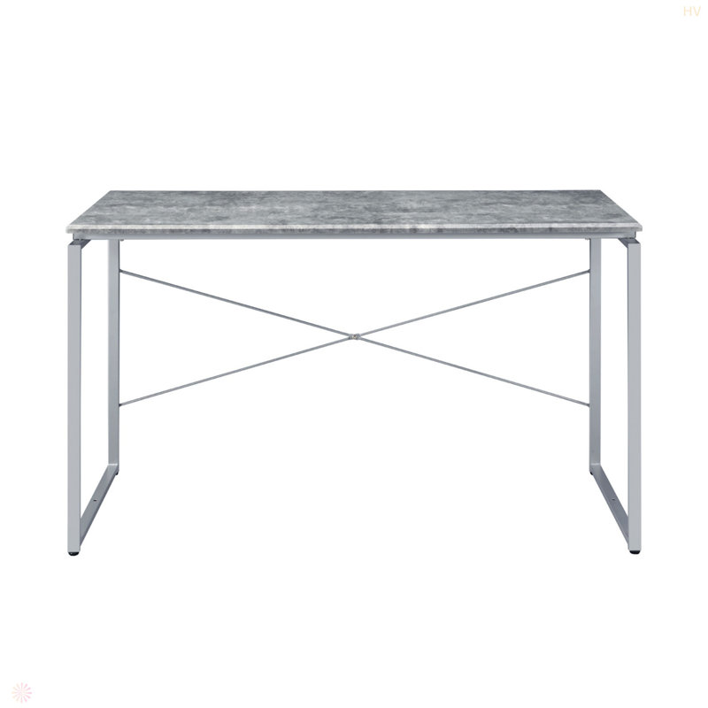 Bureau d'écriture rectangulaire en faux béton, H 27,88 po x l 47 po x P 22,07 po