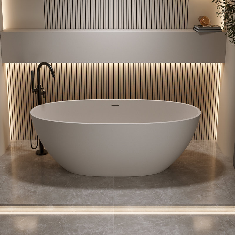 Baignoire de trempage autoportante ovale 71 po. X 31 po.