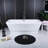 Kingston Brass Aqua Eden 71-Inch Acrylic Oval Rectangular Double Ended Pedestal Tub with Drain (No Faucet Drillings)
