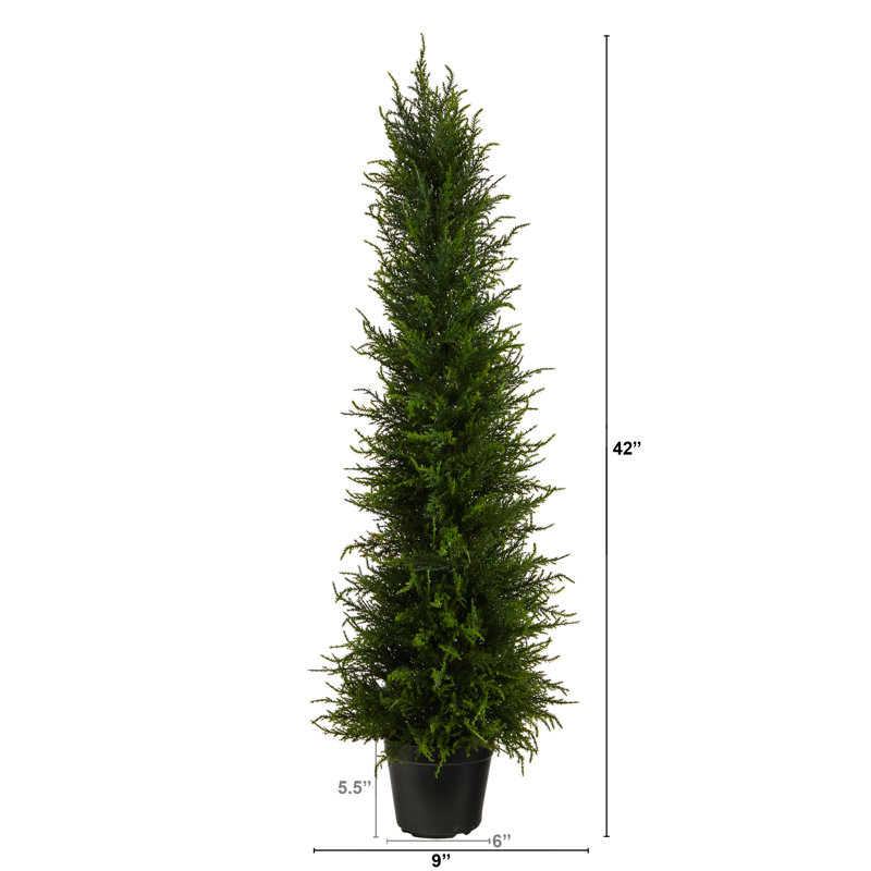 3,5 pi Cyprès artificiel résistant aux rayons UV (intérieur / extérieur)