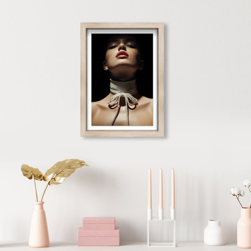 Pearl Constellation Print by Oliver Gal, 16.5"H x 11.5"W, Natural Oak Shadowbox