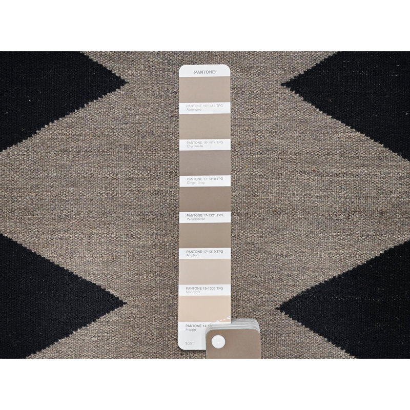 Tapis oriental tissé à la main 8 pi 2 po x 10 pi brun kaki, tissé à la main, 100% laine tissé à la main