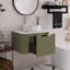 Meuble-lavabo mural de 24 po avec bords arrondis et motif rayÃ©, armoire de rangement avec un tiroir, lavabo rond en cÃ©ramique avec motif pierre-1218256155