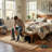 53'' W End Of Bed Bench Upholstered With Wooden Legs For Bedroom, Beige Velvet Cushion Seat-981434717