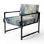 Blue and White Forest Winter Harmony I - Fauteuil rembourré scandinave, fauteuil d'appoint Forest Landscape-112889320