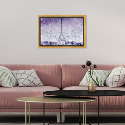 Paillettes mauve, impression sur toile tendue eiffel