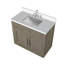 Meuble-lavabo simple en chêne gris 36 po X P 22 po D, dessus en quartz blanc et ensemble de robinet-117825172