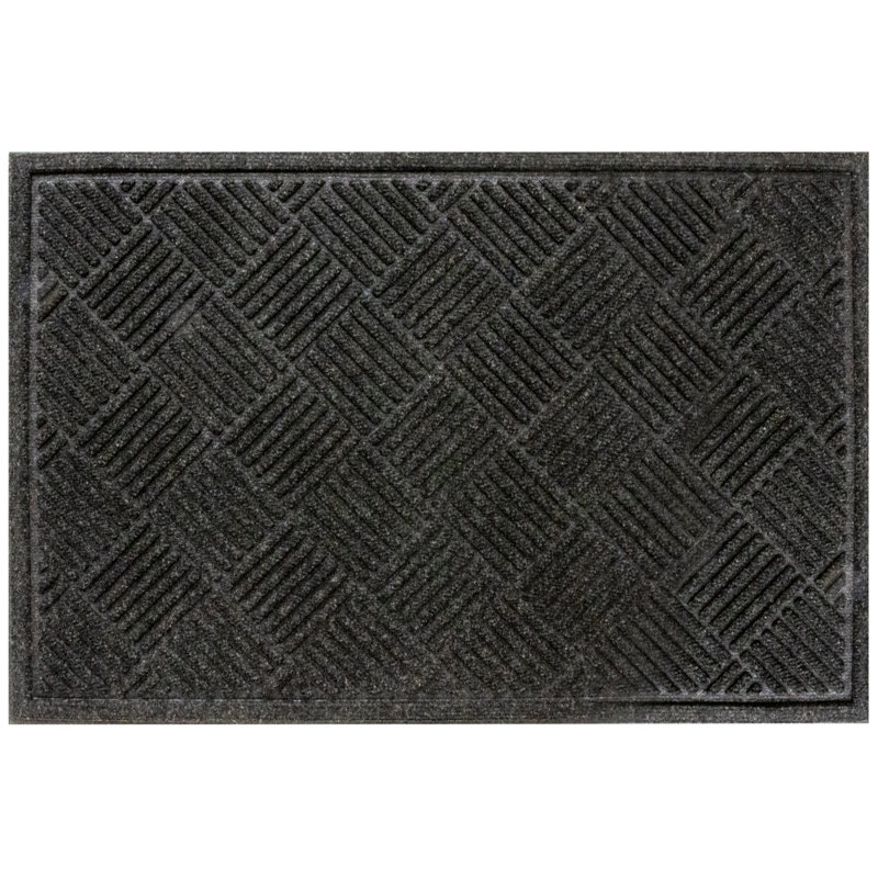 Tapis de porte de parquet robuste 3 pi x 4 pi StepGuard, Noir