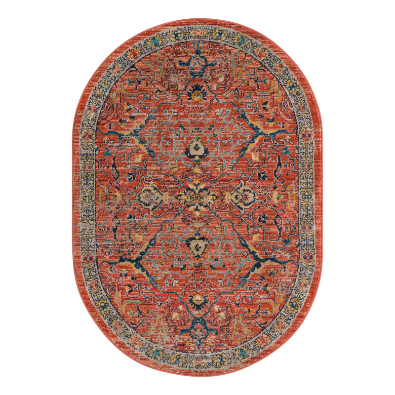 Alkire Floral Indoor Rug, Oval 3'11" x 5'11"