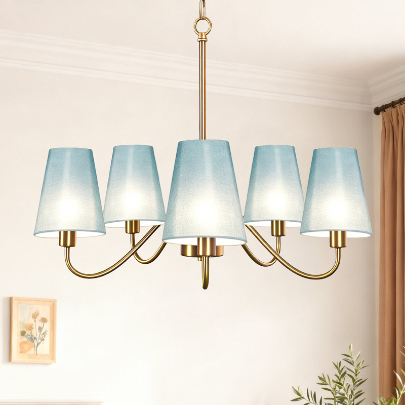 Lustre classique / traditionnel à 5 lumières à intensité variable Krassimira, H 18,9 po x l 25 po x P 25 po, 1 Tier, 5 Lights