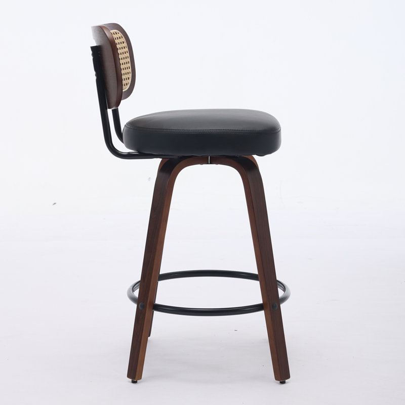 Tabouret de bar pivotant (ensemble de 2), Noir, noir, noir, noir