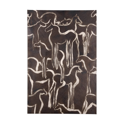 Horse Herd IV a Hand Embelished Textured Canvas
