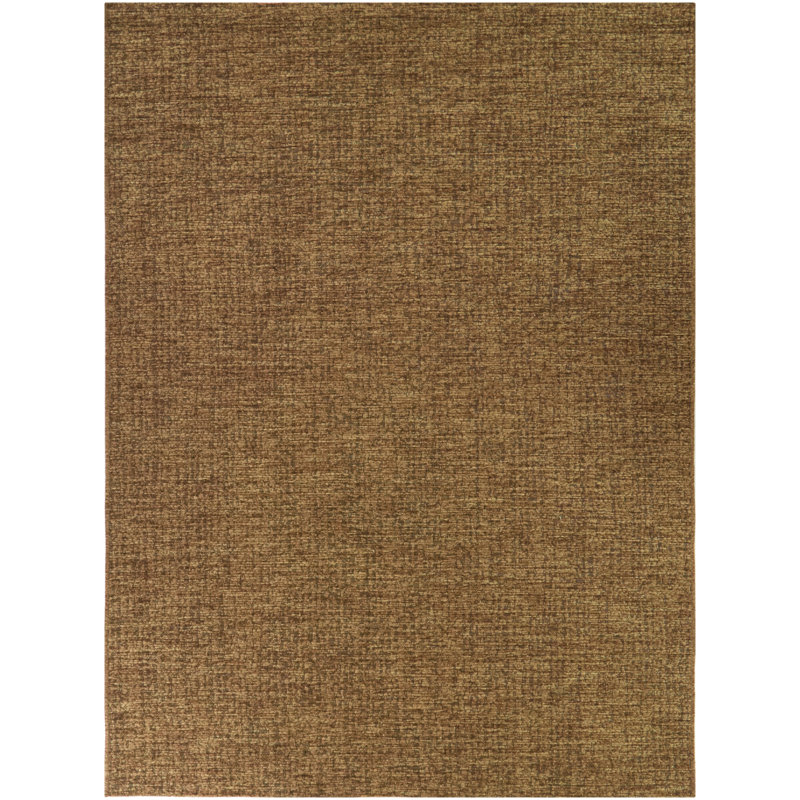 Tapis intérieur / extérieur abstrait brun Mcconnell, Rectangle 5 pi 3 po x 7 pi
