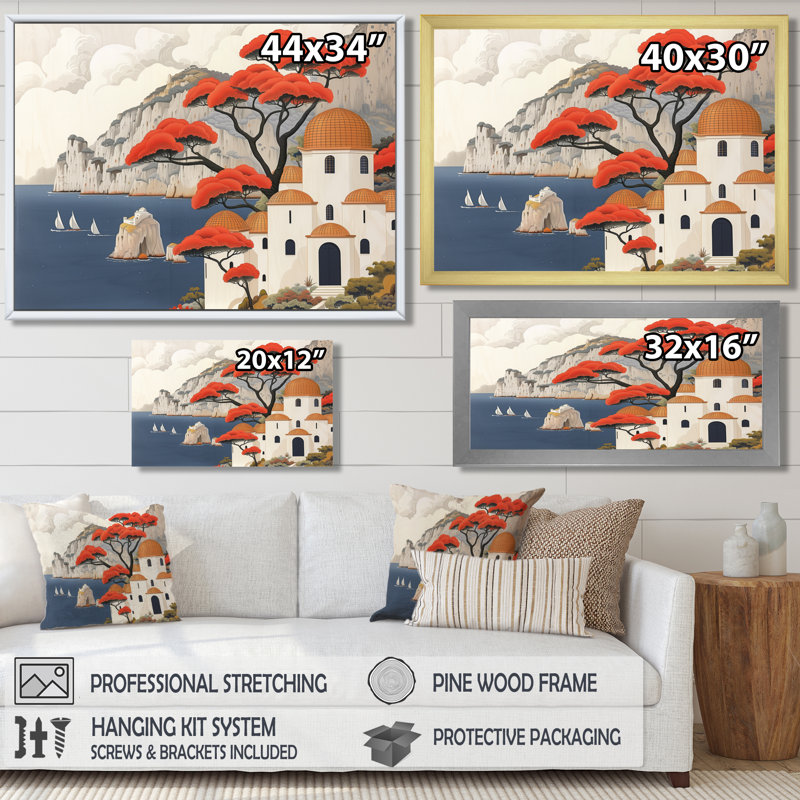 Ambriel - Italie, impression d'art mural, H 16 po x l 32 po x P 1 po, Toile encadrée noire simple