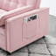 Lit pliant rose - Matériau de rembourrage en éponge Coussin en tissu réglable et respirant Structure en bois massif pour la chambre à coucher