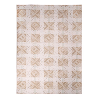 Rug & Kilim's Scandinavian Rug With Cream, Beige-Brown Geometric Patterns