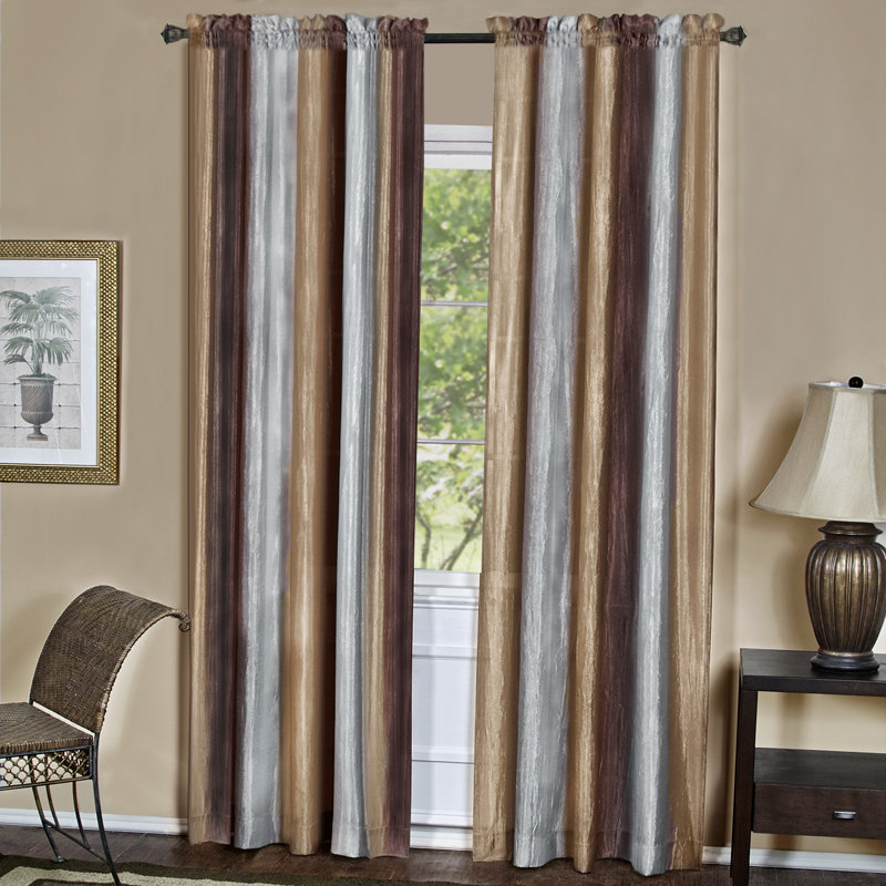 Velia Cotton Blend Sheer Curtain Single Panel, Chocolate, 50" W x 84" L